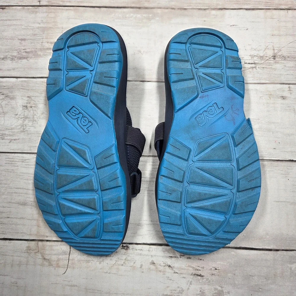 Teva Hurricane Drift Slide Sandals Kids 2 Navy Blue Mesh Adjustable Straps